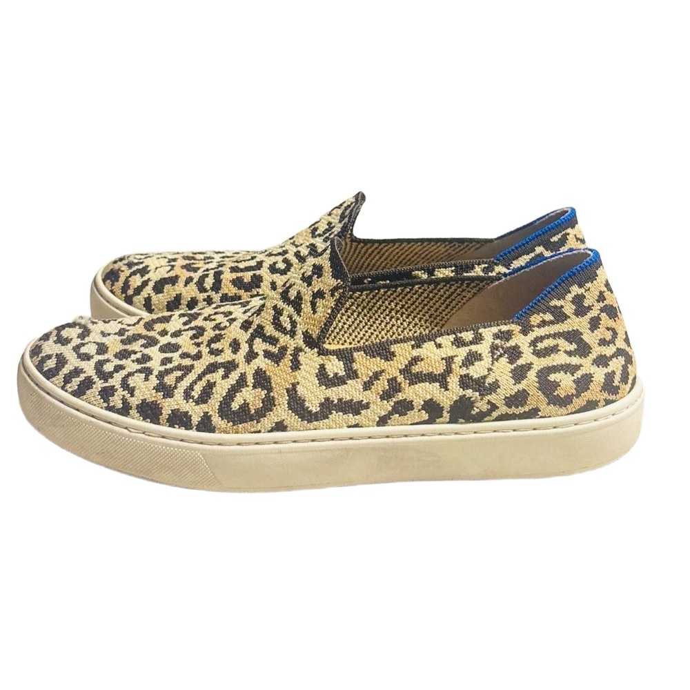 Rothy‎ Shoes Womens Size 9.5 Leopard Print Canvas Slip-on Sneakers Animal Print